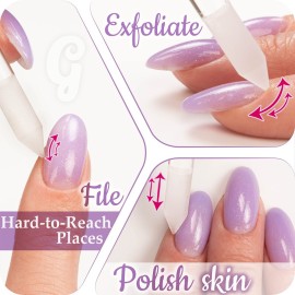 GLADZY Glass Cuticle Pusher Tool - Manicure Stick, Crystal Glass Cuticle Remover, Callous and Dry Skin Fingertip File, Nail Shaper, Professional Nail Care, Ethically Made in Czech Republic