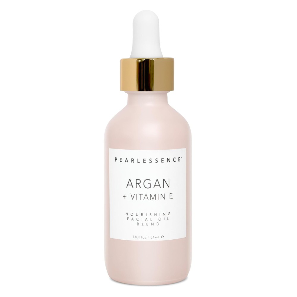 Pearlessence Argan & Vitamin E Facial Oil | Powerful Hydration to Help Balance, Revive & Rejuvenate Skin | Made in USA, Cruelty Free & Paraben Free