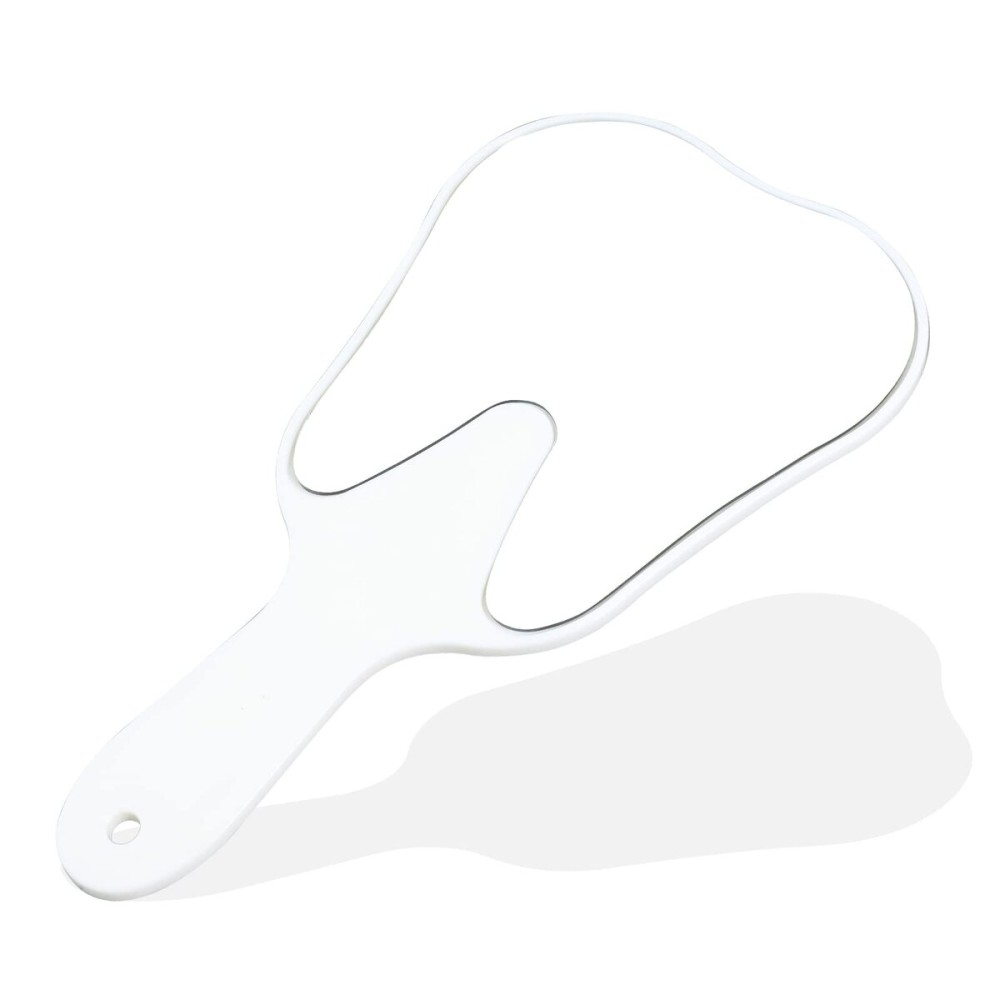 ANNWAH Cute Tooth Shaped Mirror - Handheld Makeup Mirror with Handle for Women & Kids - Lightweight & Smooth