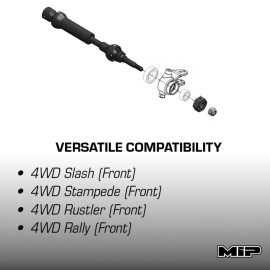 MIP X-Duty CVD Drive Kit Front CVD Drive Shaft Heavy Duty Axis Replacement Parts Compatible with 1/10 RC Cars Traxxas Slash Rustler Stampede Hoss VXL 4X4 Platinum Ultimate Update Parts 18150