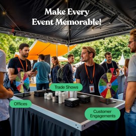 T-SIGN 12 Inch Heavy Duty Spinning Prize - 10 Slots Color Tabletop Roulette Spinner Wheel of Fortune - Spin The Wheel with Dry Erase Marker and Eraser Win The Fortune Spin Game for Trade Show