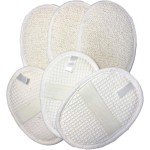 6 pcs/Set 4.35.7 Natural Exfoliating Face Body Pad Loofah Sponge Facial Brush - Shower Scrubber - Body Bath Spa for Men & Women, Renewable Resource - Pack of 6