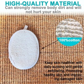 6 pcs/Set 4.35.7 Natural Exfoliating Face Body Pad Loofah Sponge Facial Brush - Shower Scrubber - Body Bath Spa for Men & Women, Renewable Resource - Pack of 6
