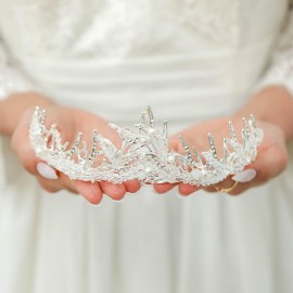 CanB Bride Flower Crowns and Tiaras Baroque Crystal Crown Bridal Tiara Wedding Hair Accessories Princess Pearl Hairband (Sliver) CanB Bride Flower Crowns and Tiaras Baroque Crystal Crown Bridal Tiara Wedding Hair Accessories Princess Pearl Hairband (Sliver)