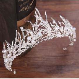 CanB Bride Flower Crowns and Tiaras Baroque Crystal Crown Bridal Tiara Wedding Hair Accessories Princess Pearl Hairband (Sliver) CanB Bride Flower Crowns and Tiaras Baroque Crystal Crown Bridal Tiara Wedding Hair Accessories Princess Pearl Hairband (Sliver)