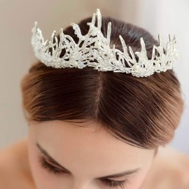 CanB Bride Flower Crowns and Tiaras Baroque Crystal Crown Bridal Tiara Wedding Hair Accessories Princess Pearl Hairband (Sliver) CanB Bride Flower Crowns and Tiaras Baroque Crystal Crown Bridal Tiara Wedding Hair Accessories Princess Pearl Hairband (Sliver)