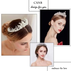 CanB Bride Flower Crowns and Tiaras Baroque Crystal Crown Bridal Tiara Wedding Hair Accessories Princess Pearl Hairband (Sliver) CanB Bride Flower Crowns and Tiaras Baroque Crystal Crown Bridal Tiara Wedding Hair Accessories Princess Pearl Hairband (Sliver)