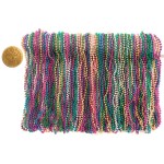 Mardi Gras Beads 33 inch 7mm, 12 Dozen, 144 Pieces, Assorted Necklaces with Doubloon