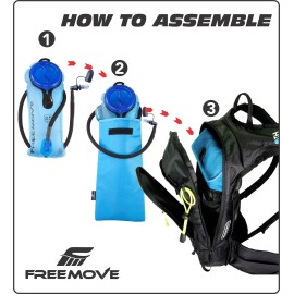 FREEMOVE Hydration Water Backpack 3in1 with 2L Bladder & Insulated Backpack Cooler Bag - a Complete Hydration Solution - Ideal Hydro Camel Back Pack for Hiking, Biking, Running, Cycling, MTB & Rave