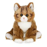 Bearington Manny The Tabby Cat Plush, 10.5 Inch Orange Cat Stuffed Animal - Long Hair Tabby Plush