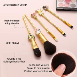 Alice in Wonderland Makeup Brush Set,5pcs Cute Alice Flower Makeup Brushes with Premium Synthetic Fiber and Metal Handle for Blush, Foundation, and Lips, Prefect Gift for Sister Teenager Girl Alice in Wonderland Makeup Brush Set,5pcs Cute Alice Flower Makeup Brushes with Premium Synthetic Fiber and Metal Handle for Blush, Foundation, and Lips, Prefect Gift for Sister Teenager Girl