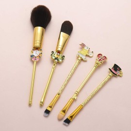 Alice in Wonderland Makeup Brush Set,5pcs Cute Alice Flower Makeup Brushes with Premium Synthetic Fiber and Metal Handle for Blush, Foundation, and Lips, Prefect Gift for Sister Teenager Girl Alice in Wonderland Makeup Brush Set,5pcs Cute Alice Flower Makeup Brushes with Premium Synthetic Fiber and Metal Handle for Blush, Foundation, and Lips, Prefect Gift for Sister Teenager Girl