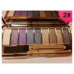 DISAAR BEAUTY 9 Colors Glitter Eyeshadow Eye Shadow Palette & Makeup Cosmetic Brush Set NEW (02)