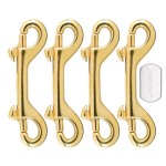 4 Pcs 3.5 Inch Brass Double End Snap Hook Clip Diving Hook for Diving,pet,Handmade Bag,Keychains etc