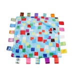 Baby Boy Tag Security Blanket - Colorful Plush Comforter Tag Blankets, Warm and Safe Shower Gift for Baby