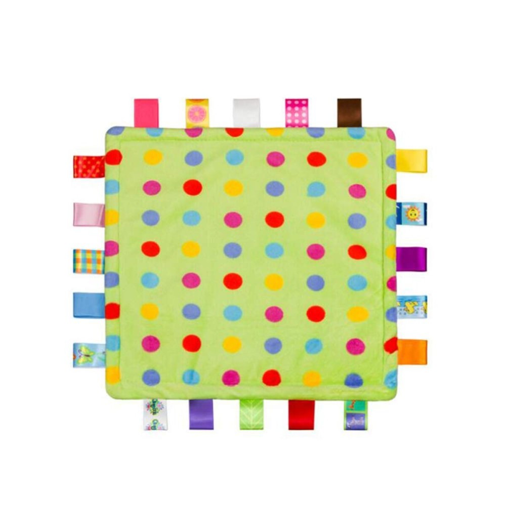 Baby Tag Soft Touch Plush Colourful Comfortable Tag Blanket, Security Blanket Gift for Baby, Toddler, Child