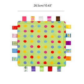 Baby Tag Soft Touch Plush Colourful Comfortable Tag Blanket, Security Blanket Gift for Baby, Toddler, Child
