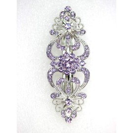 Faship Gorgeous Violet Light Purple Crystal Hearts And Floral Hair Barrette Faship Gorgeous Violet Light Purple Crystal Hearts And Floral Hair Barrette
