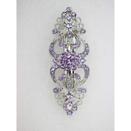 Faship Gorgeous Violet Light Purple Crystal Hearts And Floral Hair Barrette Faship Gorgeous Violet Light Purple Crystal Hearts And Floral Hair Barrette