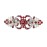 Faship Gorgeous Red Crystal Hearts And Floral Hair Barrette