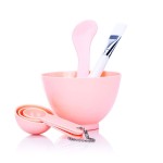 6 in 1 Pink Facial Care Makeup Cosmetic Tools Include Face Skin Care Mixing Bowl Stick Brush and Three Capacity Spoon Gauges for Lady Women DIY in Home Use
