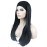 Aimole Long Straight 3/4 Women\'s Wigs Hair Piece Synthetic Hair with Black Headband(1-Black)