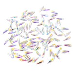 Honbay 100PCS 3x10mm Crystal AB Flat Back Rhinestones Super Shiny Raindrop Shaped Gems Diamonds for Nail Art, DIY Crafts, Phone, Clothes, Shoes and More