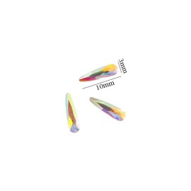 Honbay 100PCS 3x10mm Crystal AB Flat Back Rhinestones Super Shiny Raindrop Shaped Gems Diamonds for Nail Art, DIY Crafts, Phone, Clothes, Shoes and More