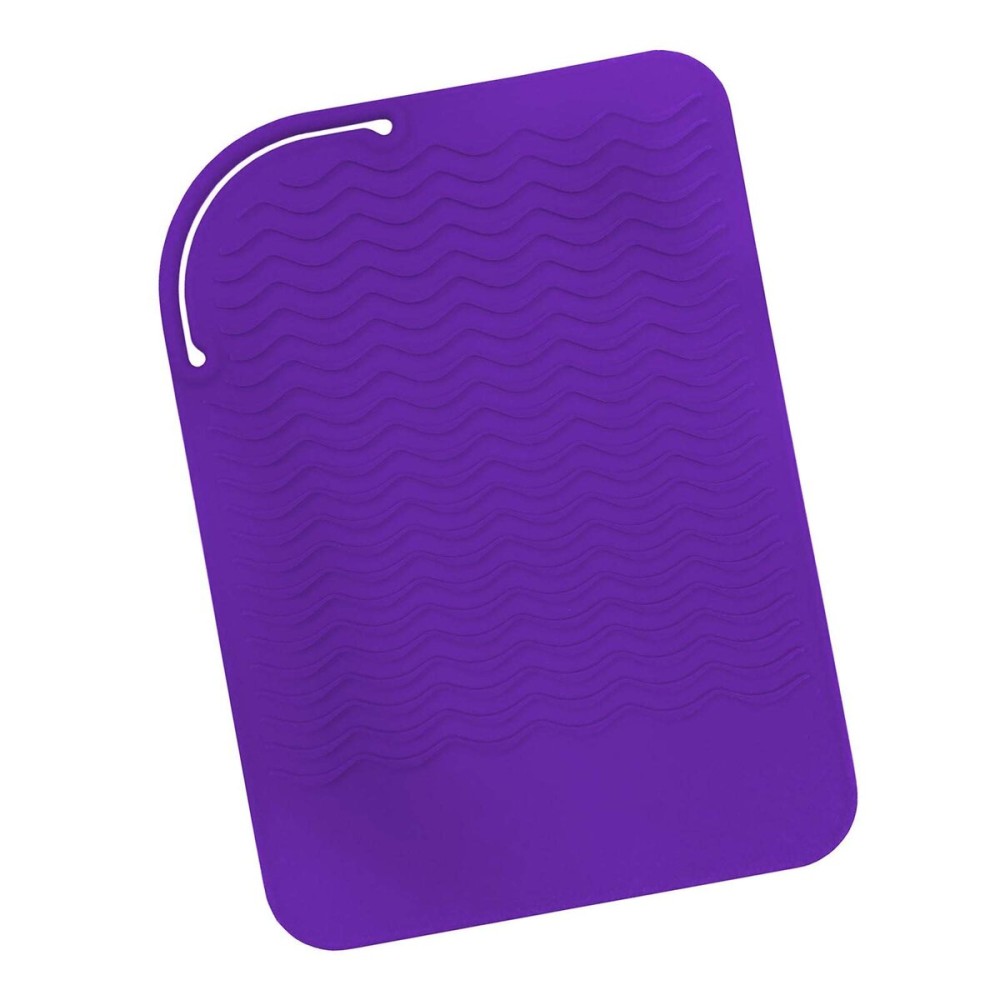 Sygile 9 X 6 Silicone Heat Resistant Travel Mat, Anti-Heat Pad for Hair Straighteners, Curling Irons, Flat Irons and Other Hot Styling Tools - Purple