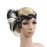 JISEN 1920s Flapper Vintage Peacock Feather Gatsby Beaded Tassel Headpiece White
