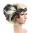 JISEN 1920s Flapper Vintage Peacock Feather Gatsby Beaded Tassel Headpiece White