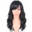 SYMEIW Medium Long Black Wavy Wigs For Women Synthetic Full Hair Natural Black Wigs With Side Bangs For Daily Use 16 Inches (NATURAL BLACK(1))
