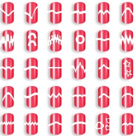Onwon 1275 Pieces 49 Patterns Designs Nail Art Stencils French TIp Guides, Self-Adhesive Manicure Art Stickers Form Fringe Guides Vinyl, 36 Sheets