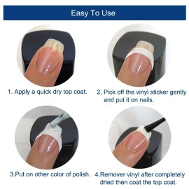 Onwon 1275 Pieces 49 Patterns Designs Nail Art Stencils French TIp Guides, Self-Adhesive Manicure Art Stickers Form Fringe Guides Vinyl, 36 Sheets