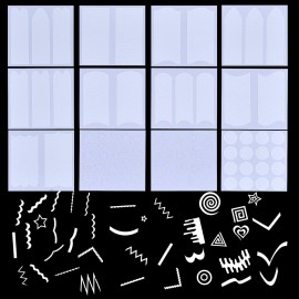 Onwon 1275 Pieces 49 Patterns Designs Nail Art Stencils French TIp Guides, Self-Adhesive Manicure Art Stickers Form Fringe Guides Vinyl, 36 Sheets