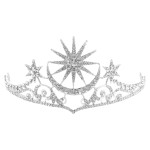 Lurrose Star Crown Moon Tiara Star Moon Rhinestone Tiara Crowns Moon Crown Headpiece Halloween Headdress Bridal Hair Accessories