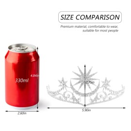 Lurrose Star Crown Moon Tiara Star Moon Rhinestone Tiara Crowns Moon Crown Headpiece Halloween Headdress Bridal Hair Accessories Lurrose Star Crown Moon Tiara Star Moon Rhinestone Tiara Crowns Moon Crown Headpiece Halloween Headdress Bridal Hair Accessories