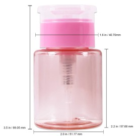 3oz Push Down Pump Dispenser Flip Top Cap Refillable Empty Bottle - Color: Pink - Lockable Travel Cosmetic Packaging Empty Bottle for Nail Polish Manicure