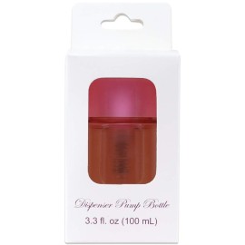 3oz Push Down Pump Dispenser Flip Top Cap Refillable Empty Bottle - Color: Pink - Lockable Travel Cosmetic Packaging Empty Bottle for Nail Polish Manicure