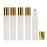 12Pcs 10ml Refillable Empty Frosted Glass Roller Bottles Vials Cosmetic Container with Stainless Steel Roller Ball and Gold Cap for Essential Oils, Aromatherapy, Perfumes and Lip Balms, 3 ml Dropper