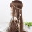 Feather Headband Hippie Indian Boho Tassel Bohemian Halloween Hair Hoop Women Crown Hairband Party Decoration Headdress Cosplay Costume Handmade Headpiece Accessories White