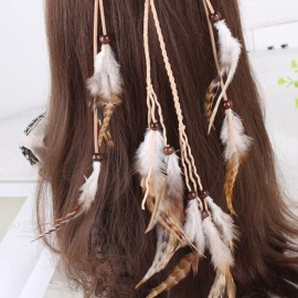 Feather Headband Hippie Indian Boho Tassel Bohemian Halloween Hair Hoop Women Crown Hairband Party Decoration Headdress Cosplay Costume Handmade Headpiece Accessories White Feather Headband Hippie Indian Boho Tassel Bohemian Halloween Hair Hoop Women Crown Hairband Party Decoration Headdress Cosplay Costume Handmade Headpiece Accessories White