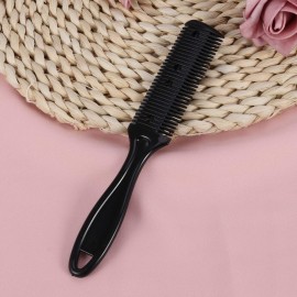 3pcs Haircut Set: Double-Sided Scissors, Stainless Steel Razor, and Plastic Comb for Long and Short Hair Trimming (Black) 3pcs Haircut Set: Double-Sided Scissors, Stainless Steel Razor, and Plastic Comb for Long and Short Hair Trimming (Black)