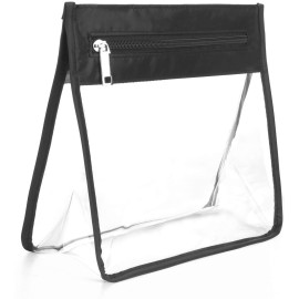 Clear makeup bag cosmetic case & transparant tolietriy kit travel toiletries bag with durable zipper and main pouch