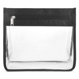 Clear makeup bag cosmetic case & transparant tolietriy kit travel toiletries bag with durable zipper and main pouch
