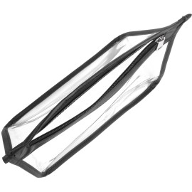 Clear makeup bag cosmetic case & transparant tolietriy kit travel toiletries bag with durable zipper and main pouch