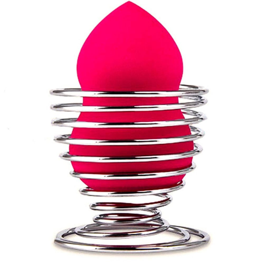 Beauty Makeup Sponge Blender Holder Silver Makeup Sponge Holder Drying Stand Egg Powder Puff Sponge Support Display Stand,1pcs
