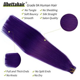 Tape in Hair Extensions Lila 20Inch 20 Pieces/50Gram Silky Straight Seamless Skin Weft Tape in Remy Human Hair Glue in Extensions Purple for Women