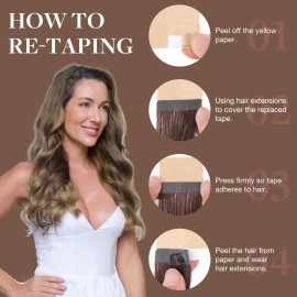 GOO GOO Tape in Hair Extensions Human Hair, 2/6/18 Balayage Brown to Dirty Blonde, 22inch 50g 20pcs, Thick Ends Straight Seamless, Invisible GOO GOO Tape in Hair Extensions Human Hair, 2/6/18 Balayage Brown to Dirty Blonde, 22inch 50g 20pcs, Thick Ends Straight Seamless, Invisible