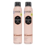 HASK Coconut Nourishing Dry Shampoo Kits for all hair types, aluminum free, no sulfates, parabens, phthalates, gluten or artificial colors (6.5oz-Qty2)